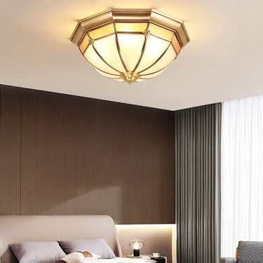 Dome Brass Flush Ceiling Lamp - LUUGAA
