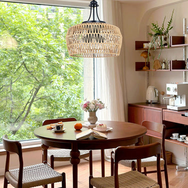 Earth Light Rattan Woven Pendant Light - LUUGAA