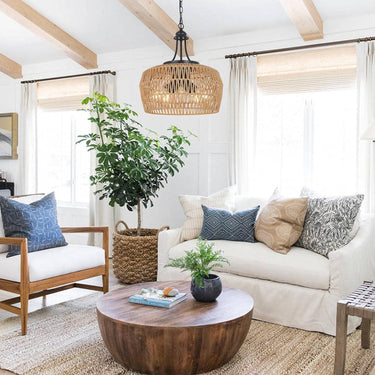 Earth Light Rattan Woven Pendant Light - LUUGAA