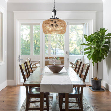 Earth Light Rattan Woven Pendant Light - LUUGAA