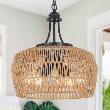 Earth Light Rattan Woven Pendant Light - LUUGAA