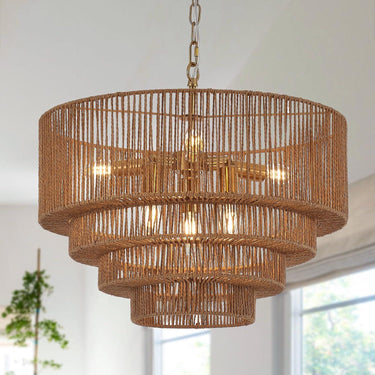 Eden Glow Rattan Woven Pendant Light - LUUGAA