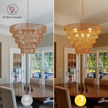 Eden Glow Rattan Woven Pendant Light - LUUGAA