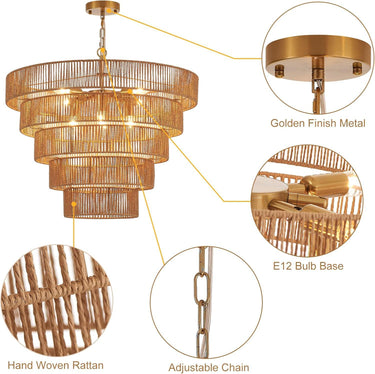 Eden Glow Rattan Woven Pendant Light - LUUGAA