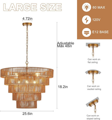Eden Glow Rattan Woven Pendant Light - LUUGAA
