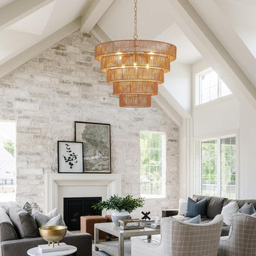 Eden Glow Rattan Woven Pendant Light - LUUGAA