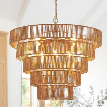 Eden Glow Rattan Woven Pendant Light - LUUGAA