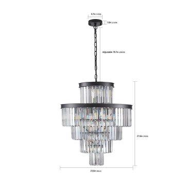 Elysian Black Crystal Chandelier - LUUGAA