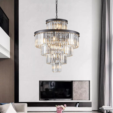 Elysian Black Crystal Chandelier - LUUGAA