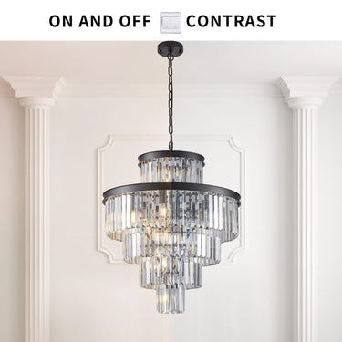 Elysian Black Crystal Chandelier - LUUGAA
