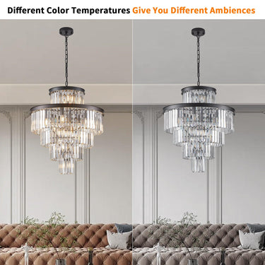 Elysian Black Crystal Chandelier - LUUGAA