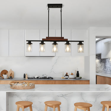 Bristol Metal Wood Pendant Light