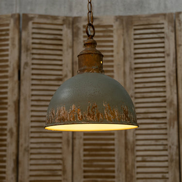 RetroAura Vintage Blue Metal Pendant Light