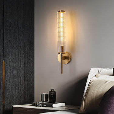 Glass Linear Brass Wall Light - LUUGAA