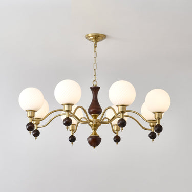 Globe Orb Wood Chandelier - LUUGAA