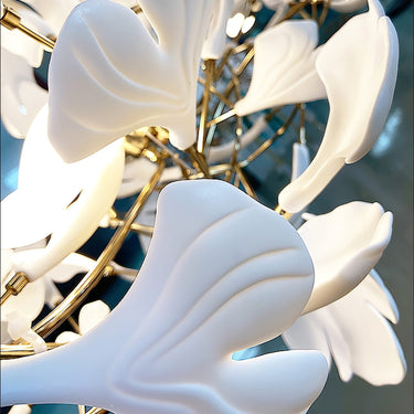 Gold White Leaves Combination Ginkgo Chandeliers - LUUGAA