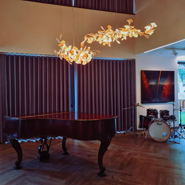Gold White Leaves Combination Ginkgo Chandeliers - LUUGAA