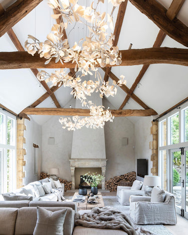 Gold White Leaves Combination Ginkgo Chandeliers - LUUGAA