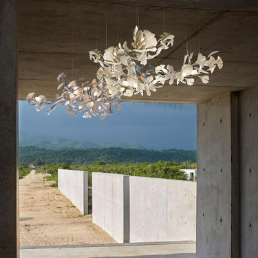Gold White Leaves Combination Ginkgo Chandeliers - LUUGAA