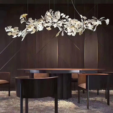 Gold White Leaves Combination Ginkgo Chandeliers - LUUGAA