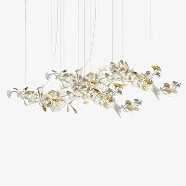 Gold White Leaves Combination Ginkgo Chandeliers - LUUGAA