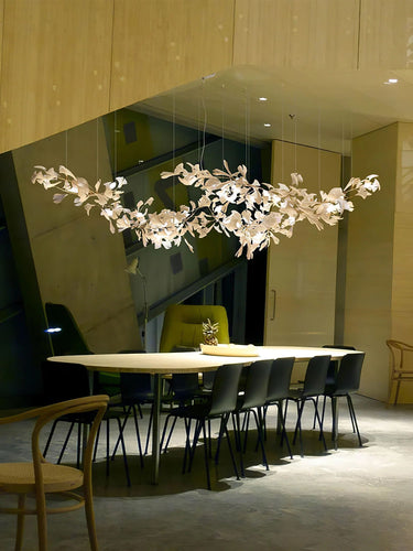 Gold White Leaves Combination Ginkgo Chandeliers - LUUGAA