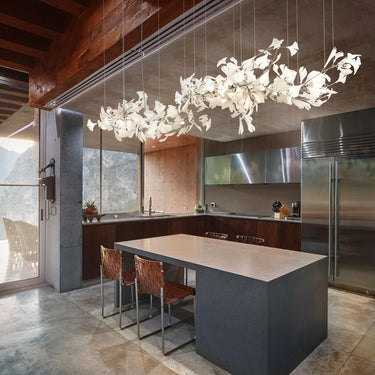 Gold White Leaves Combination Ginkgo Chandeliers - LUUGAA