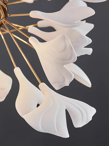 Gold White Leaves Combination Ginkgo Chandeliers - LUUGAA
