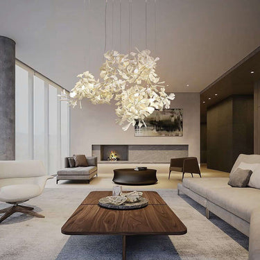 Gold White Leaves Combination Ginkgo Chandeliers - LUUGAA
