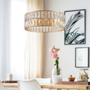 Golden Aura Modern Crystal Drum Chandelier - LUUGAA