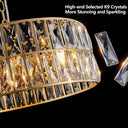 Golden Aura Modern Crystal Drum Chandelier - LUUGAA