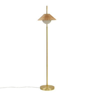 Golden Rattan Elegance Floor Lamp - LUUGAA