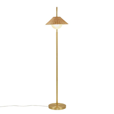 Golden Rattan Elegance Floor Lamp - LUUGAA