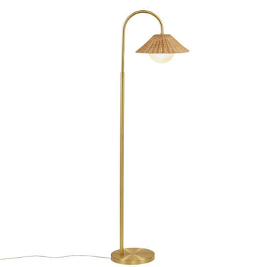 Golden Rattan Elegance Floor Lamp - LUUGAA