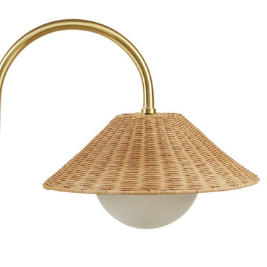 Golden Rattan Elegance Floor Lamp - LUUGAA