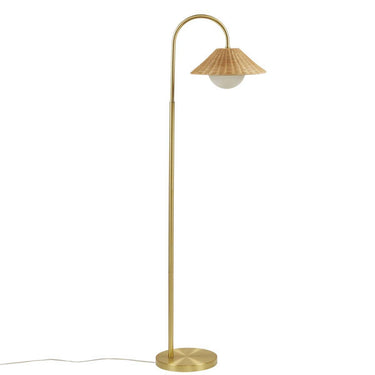 Golden Rattan Elegance Floor Lamp - LUUGAA