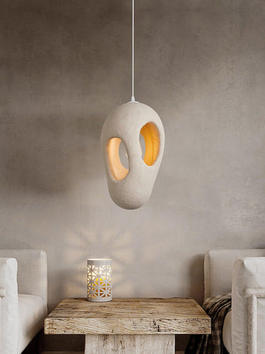 Hand - Built White Pendant Lamp - LUUGAA