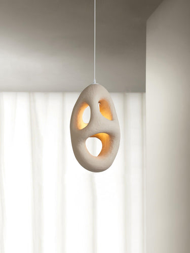 Hand - Built White Pendant Lamp - LUUGAA