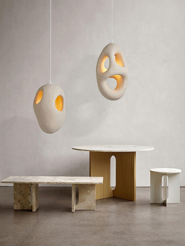 Hand - Built White Pendant Lamp - LUUGAA