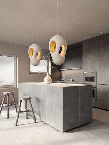 Hand - Built White Pendant Lamp - LUUGAA