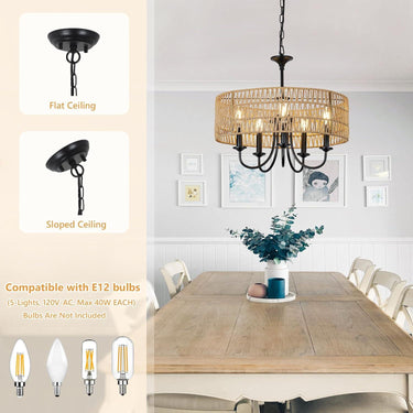 Holy Rattan Woven Pendant Light - LUUGAA