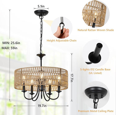 Holy Rattan Woven Pendant Light - LUUGAA