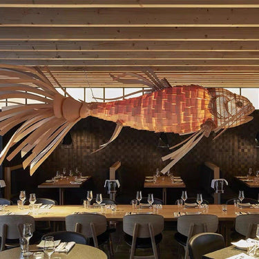 Koi Art Rattan Woven Pendant Light - LUUGAA