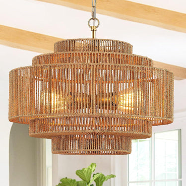 Lush Lantern Rattan Woven Pendant Light - LUUGAA