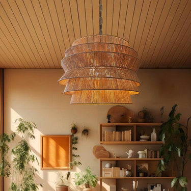 Manzhu Shahua Rattan Woven Pendant Light - LUUGAA