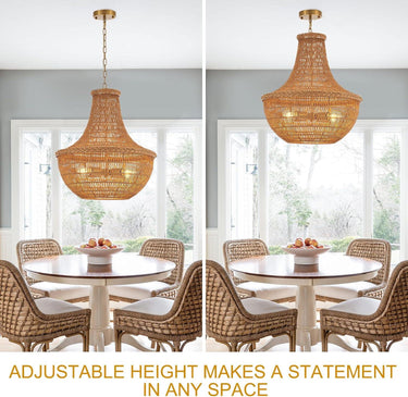 Meadow Breeze Rattan Woven Pendant Light - LUUGAA