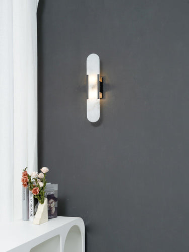 Melange Elongated Alabaster Wall Lamp - LUUGAA