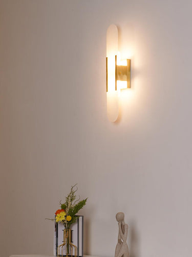 Melange Elongated Alabaster Wall Lamp - LUUGAA