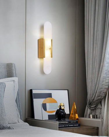 Melange Elongated Alabaster Wall Lamp - LUUGAA
