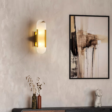 Melange Elongated Alabaster Wall Lamp - LUUGAA
